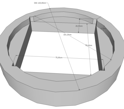 Cadre Béton Circulaire Diamètre 120 Déco-Ouest